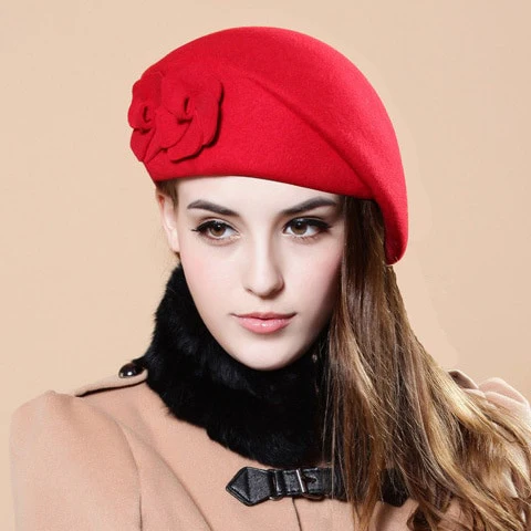 Béret Laine Décoration Fleur Femme | La Parisienne - Image 3