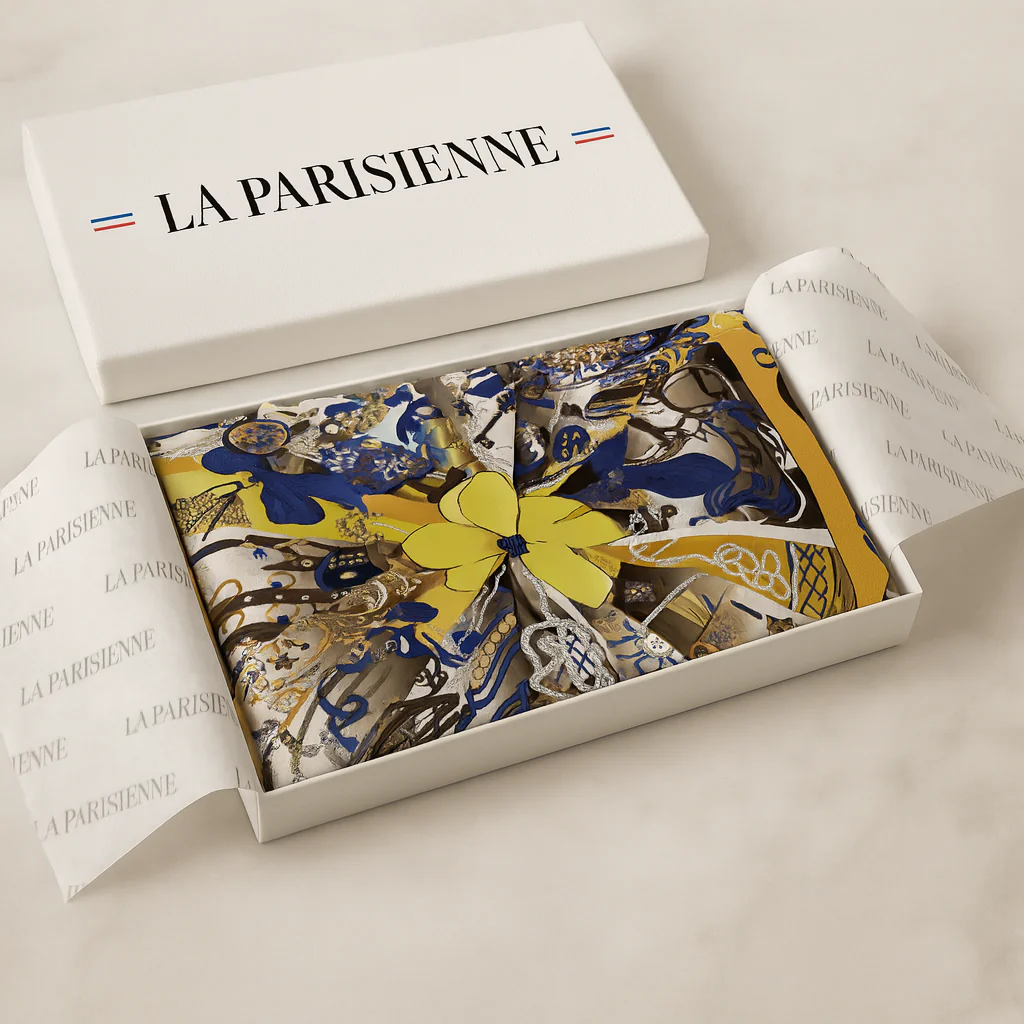Carré de Soie Élaboré Foulard Femme | La Parisienne - Image 3