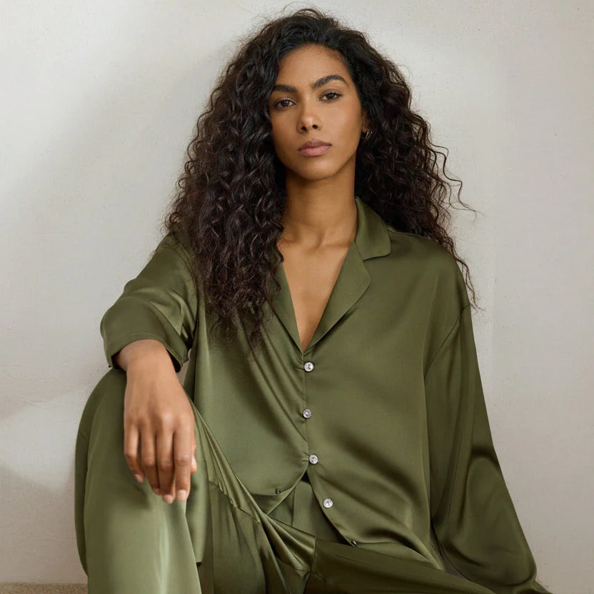 Ensemble Pyjama Manches Longues 100% Soie de Mûrier | La Parisienne - Image 3