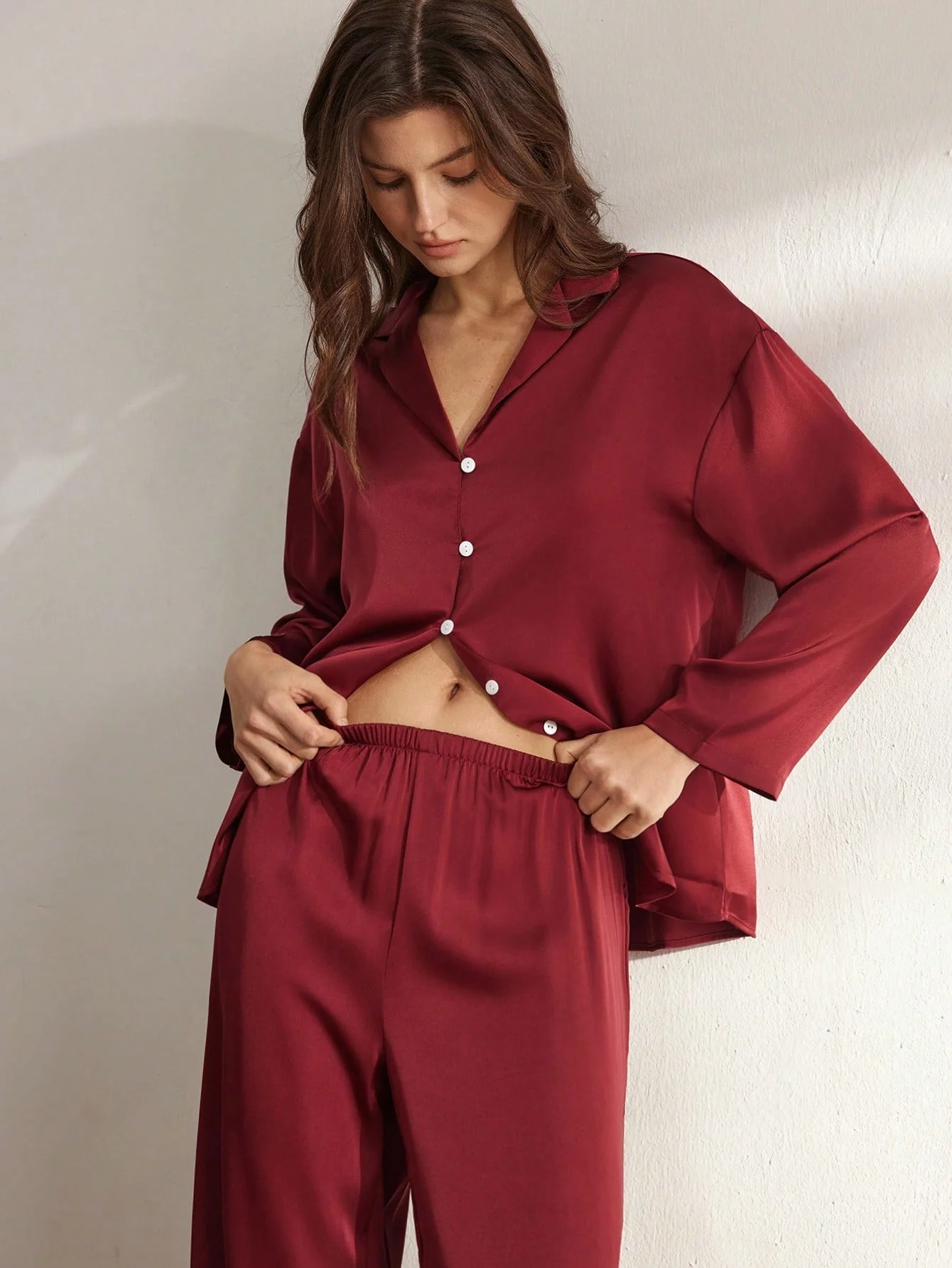 Ensemble Pyjama Manches Longues 100% Soie de Mûrier | La Parisienne - Image 5