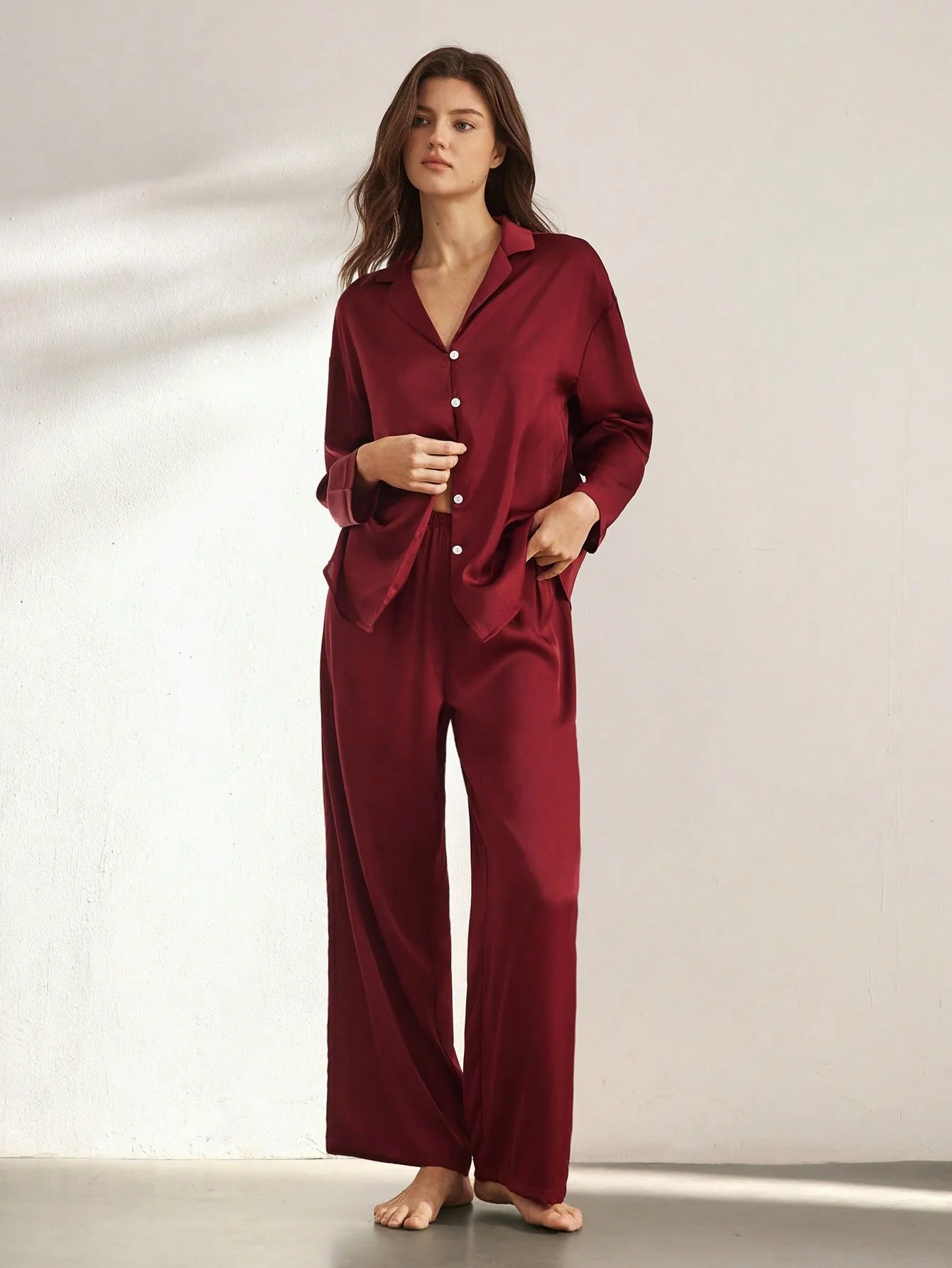 Ensemble Pyjama Manches Longues 100% Soie de Mûrier | La Parisienne - Image 7