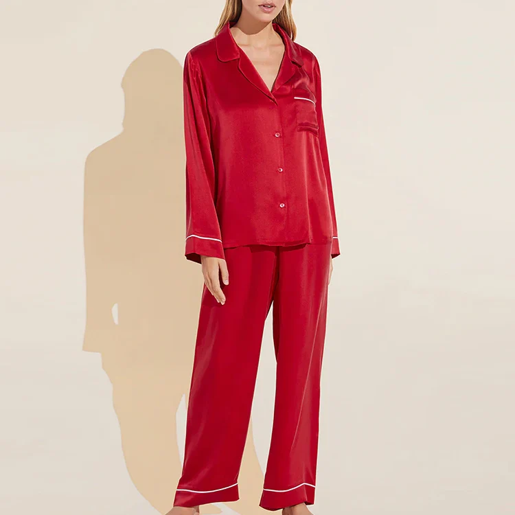 Ensemble Pyjama Soie Satinée Femme | La Parisienne - Image 2
