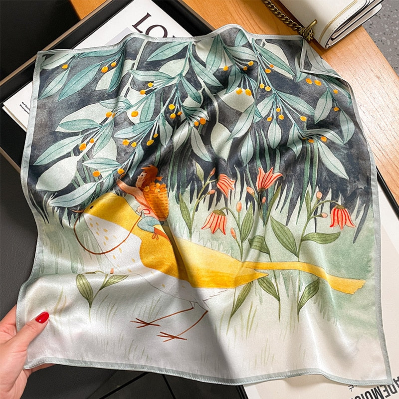 Carré 100% Soie Décoration Floral Femme | La Parisienne - Image 2