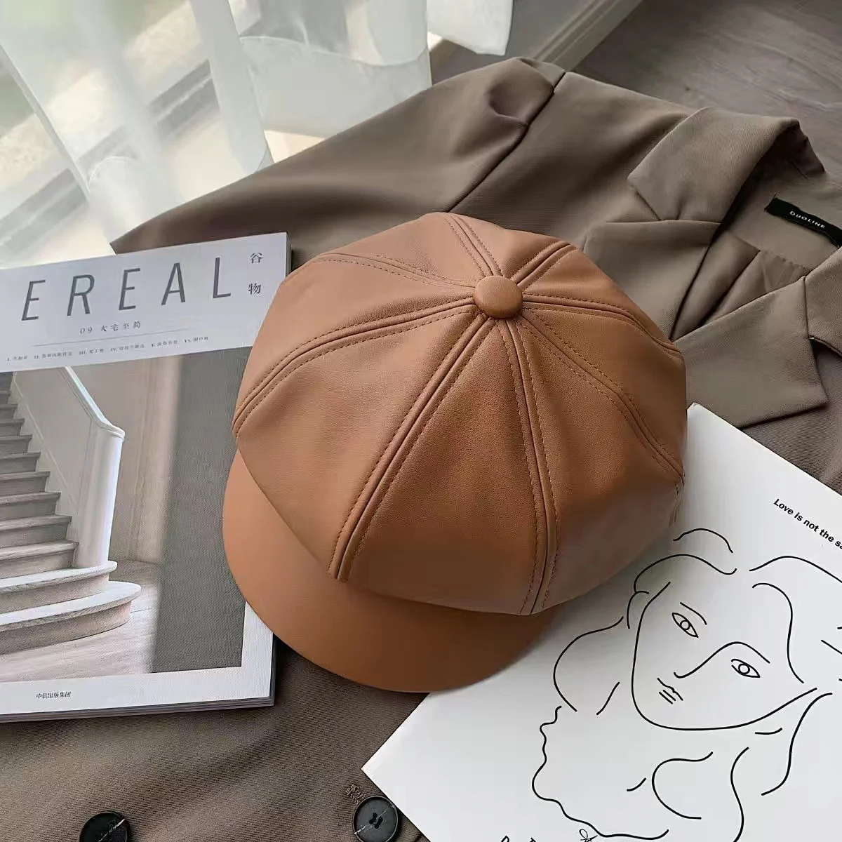Béret Casquette 100% Cuir Femme | La Parisienne - Image 5