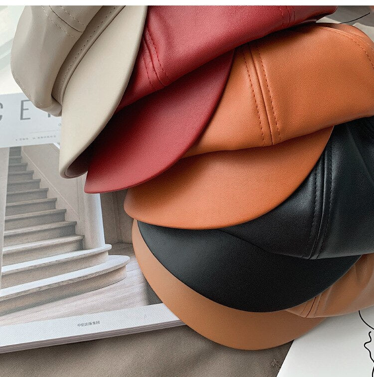 Béret Casquette 100% Cuir Femme | La Parisienne - Image 6
