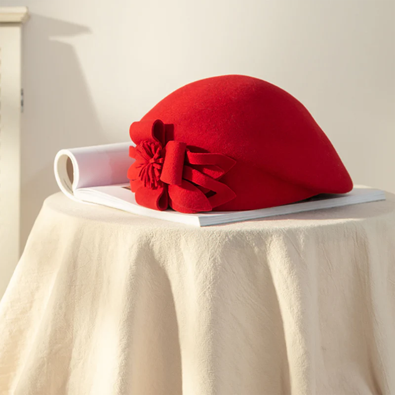 Béret Femme Motif Fleur 100% Laine | La Parisienne - Image 5