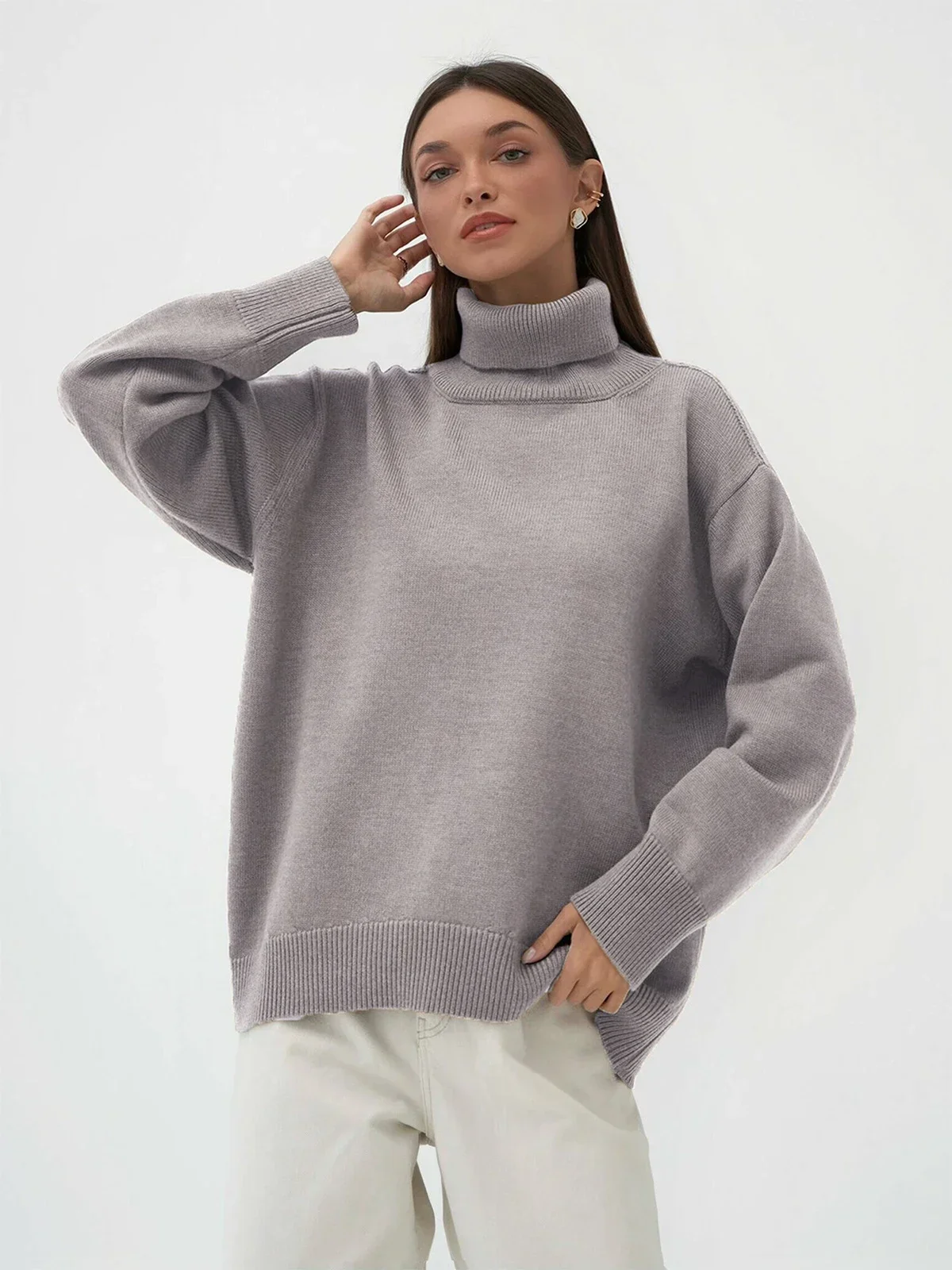 Pull Loose Femme Col Haut | La Parisienne - Image 2