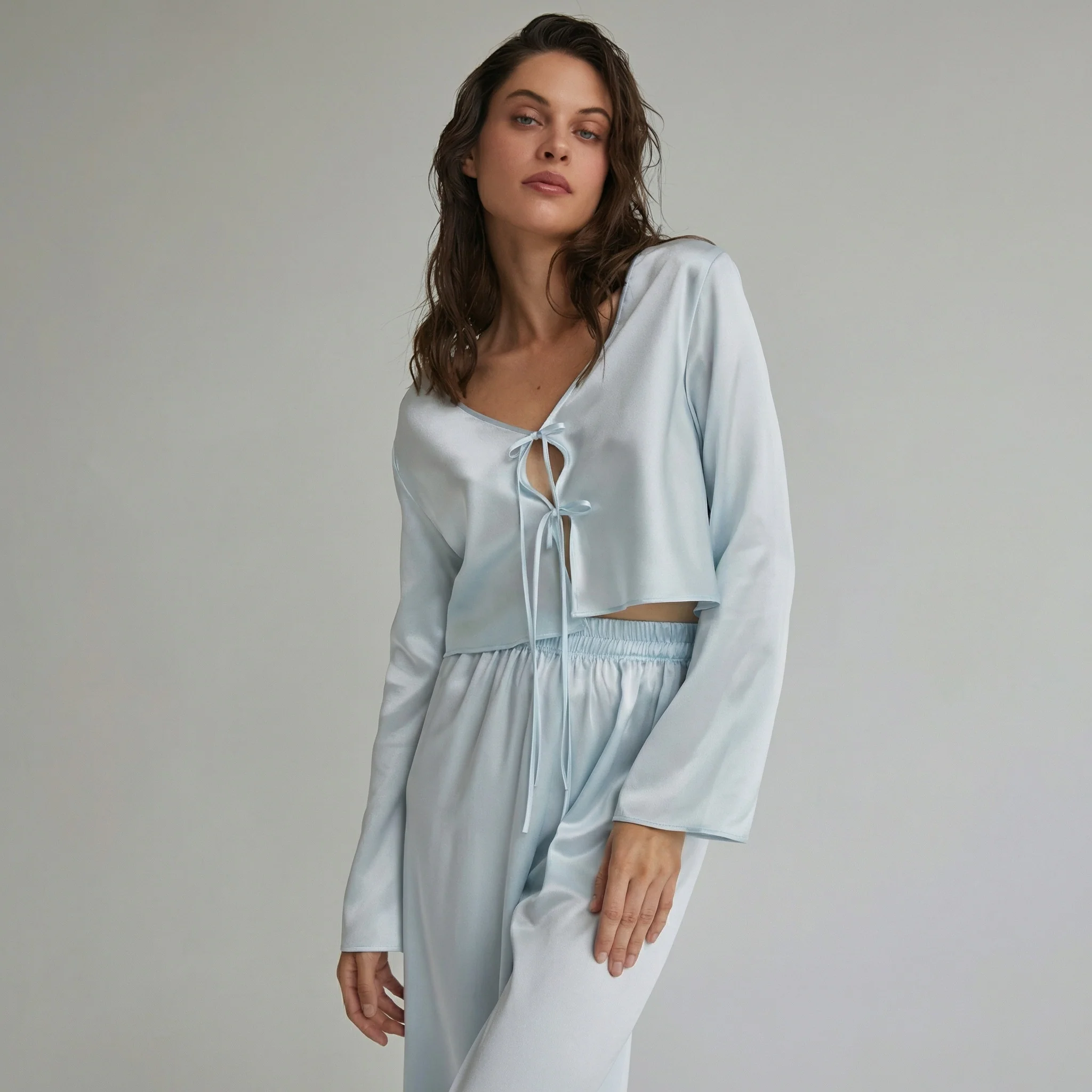 Pyjama Long Femme 100% Soie de Mûrier | La Parisienne - Image 2