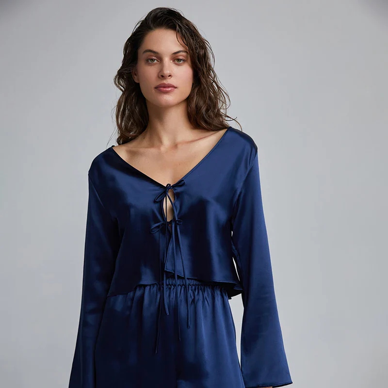 Pyjama Long Femme 100% Soie de Mûrier | La Parisienne - Image 3