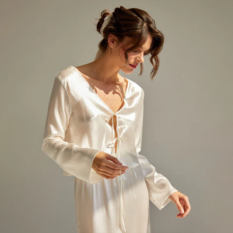 Pyjama Long Femme 100% Soie de Mûrier | La Parisienne - Image 4