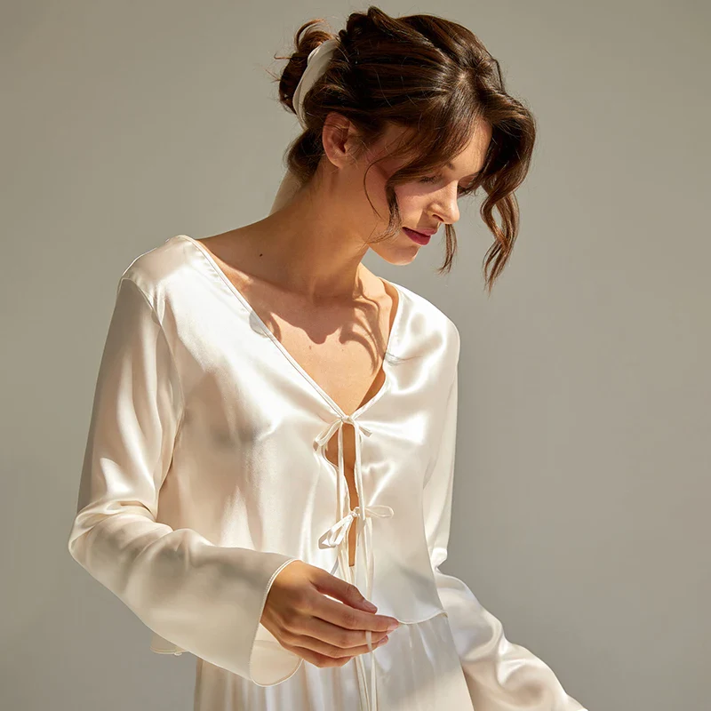 Pyjama Long Femme 100% Soie de Mûrier | La Parisienne - Image 5