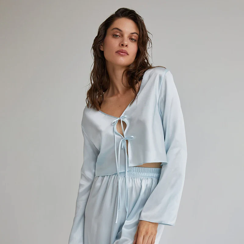 Pyjama Long Femme 100% Soie de Mûrier | La Parisienne - Image 6