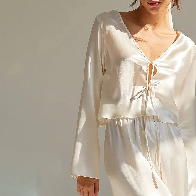 Pyjama Long Femme 100% Soie de Mûrier | La Parisienne - Image 7