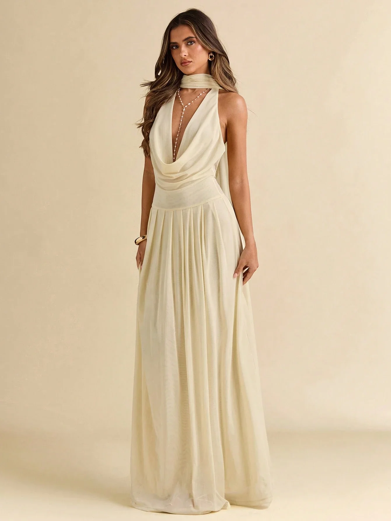 Robe Longue Col Ample Femme | La Parisienne - Image 10