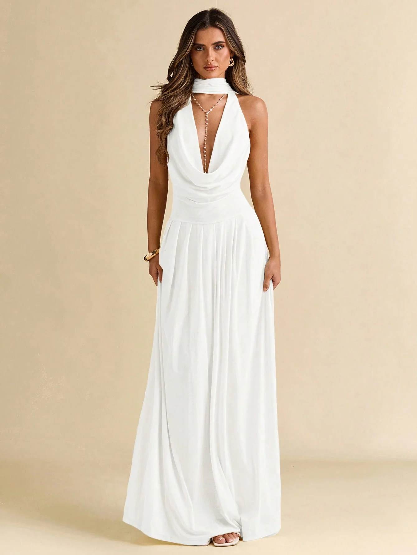 Robe Longue Col Ample Femme | La Parisienne - Image 4