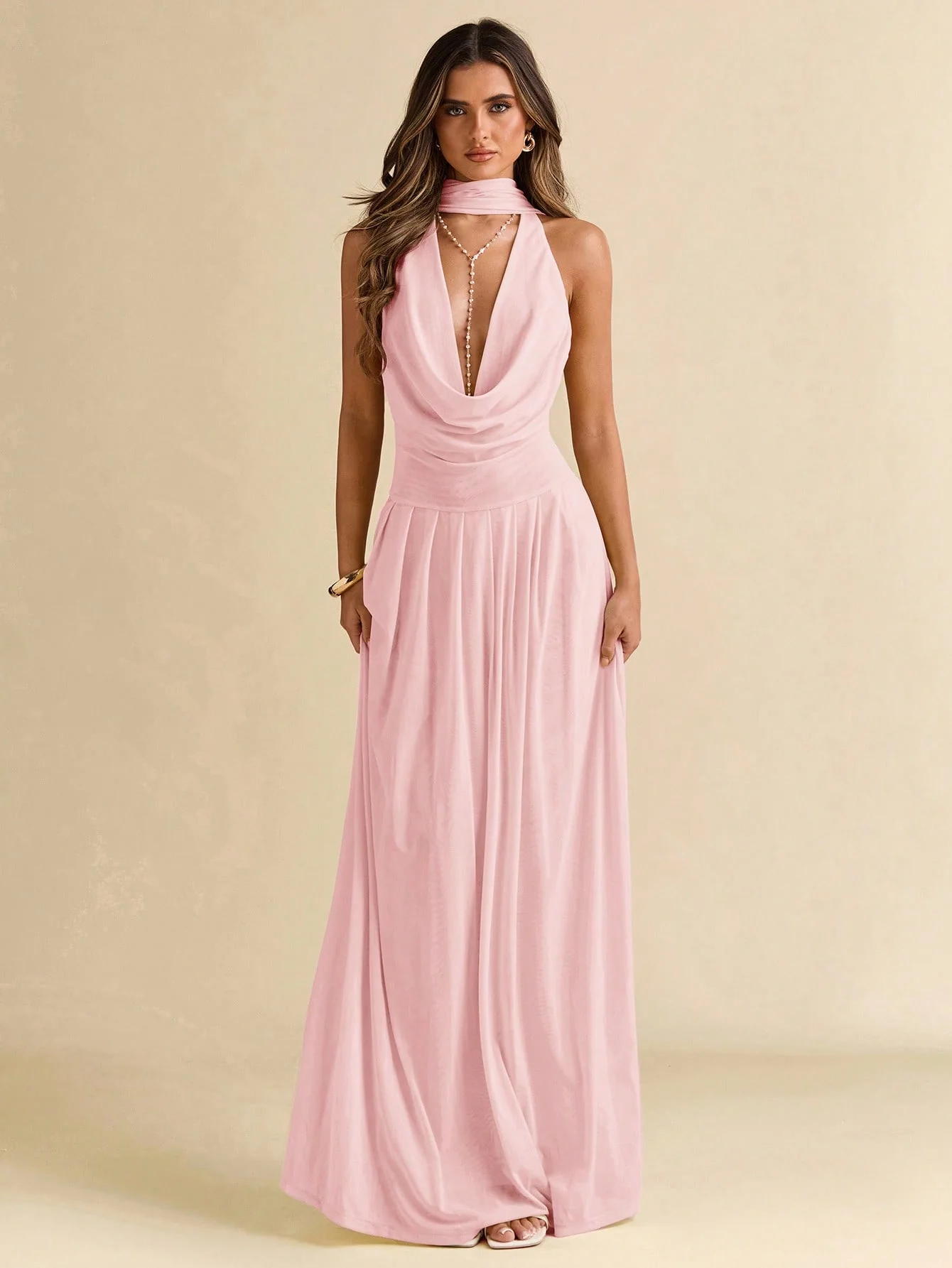 Robe Longue Col Ample Femme | La Parisienne - Image 5