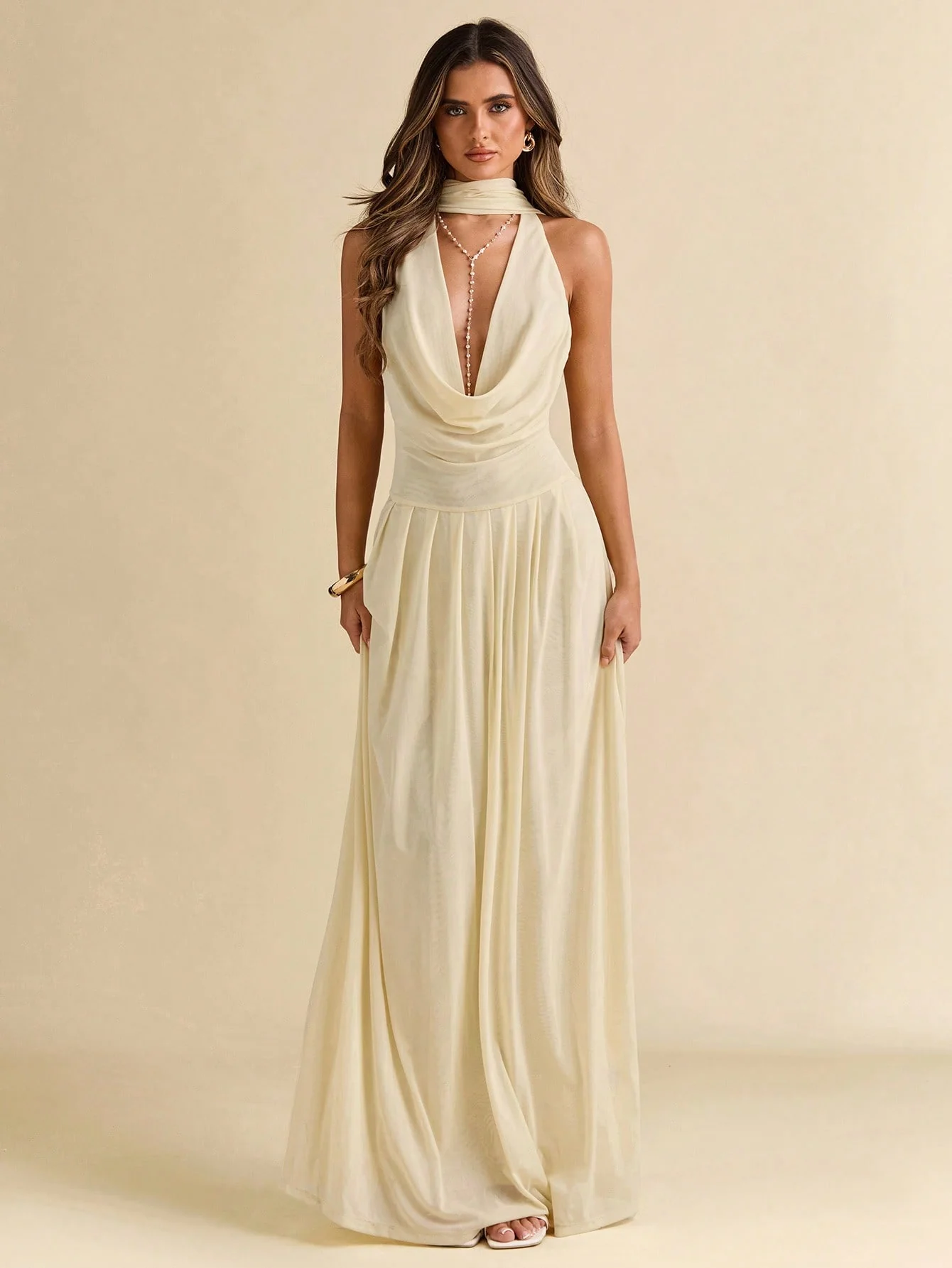 Robe Longue Col Ample Femme | La Parisienne - Image 8