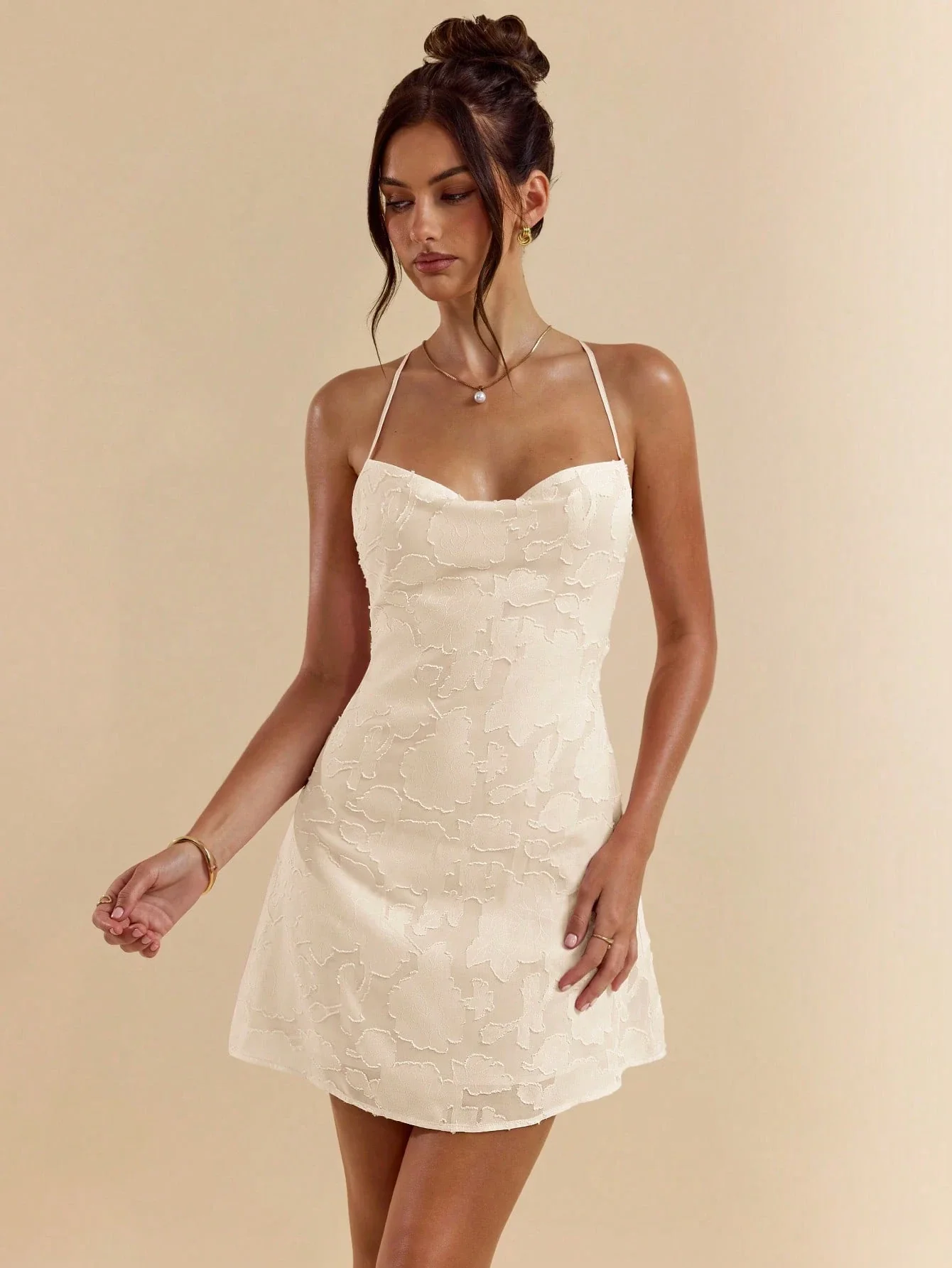 Robe Mini Jacquard Dos Nu | La Parisienne - Image 5