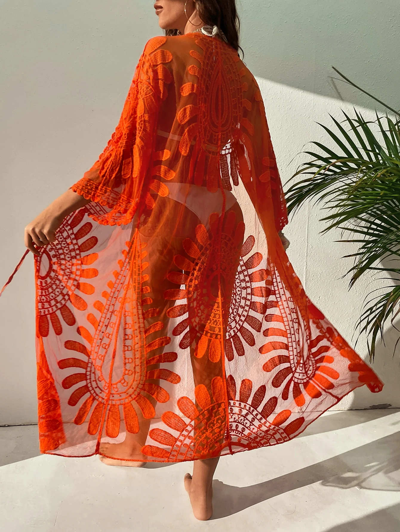 Kimono Long Brodé à Nœud | La Parisienne - Image 10